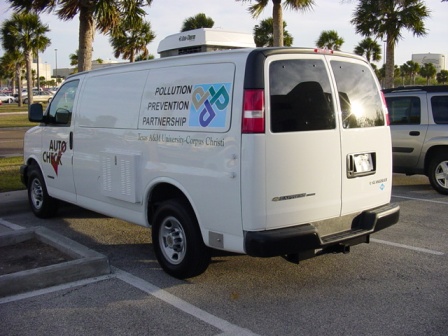 Exterior of Air Quality Check Vehicle for Texas A&M